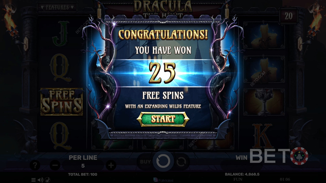 Kiếm được gấp 3.000 lần số tiền đặt cược của bạn trong trò chơi Slot trực tuyến Dracula The Hunt!