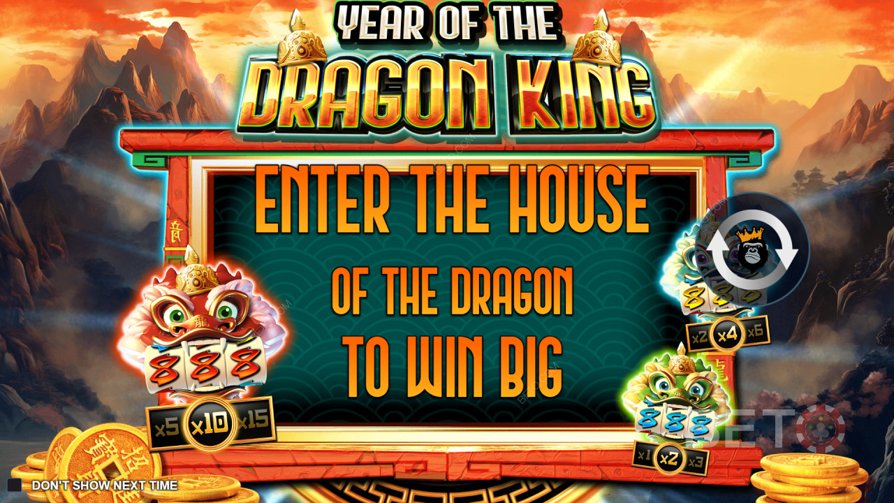Tận hưởng tối đa 5 máy đánh bạc mini trong slot Year of the Dragon King