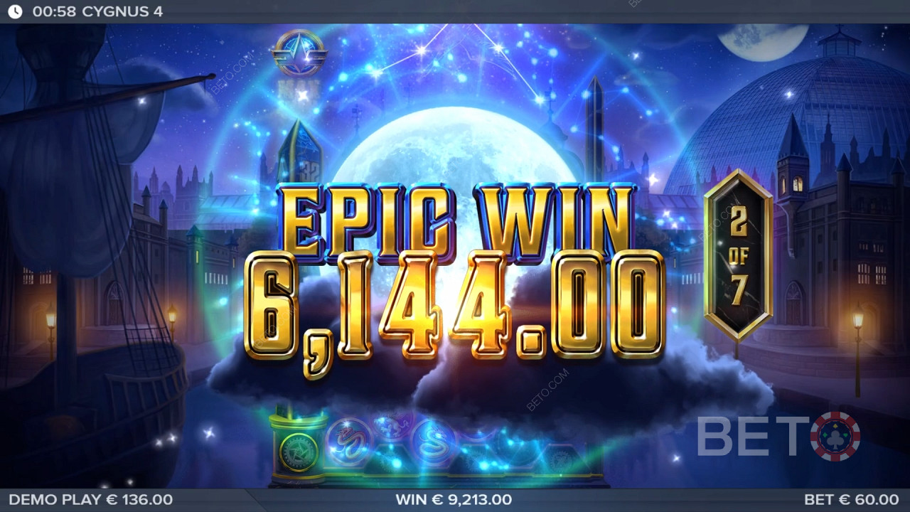 Kiếm được 50.000 lần tiền đặt cược của bạn trong trò chơi Slot trực tuyến Cygnus 4!
