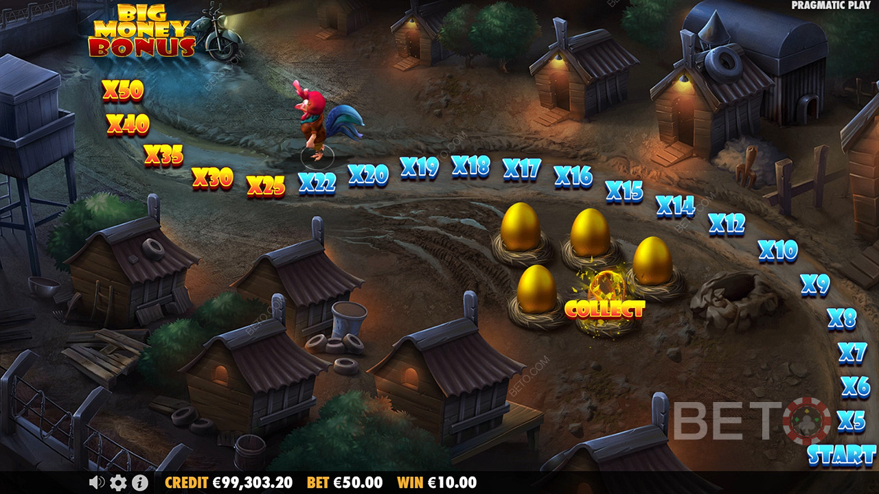 Thắng 5.000 lần tiền cược của bạn trong máy đánh bạc The Great Chicken Escape!