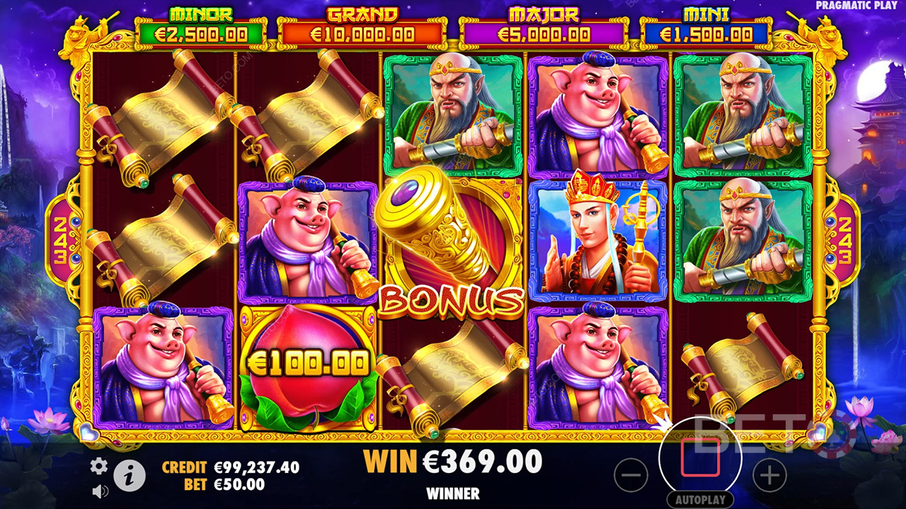 Thắng 6.080 lần tiền cược của bạn trong Máy đánh bạc Monkey Warrior!