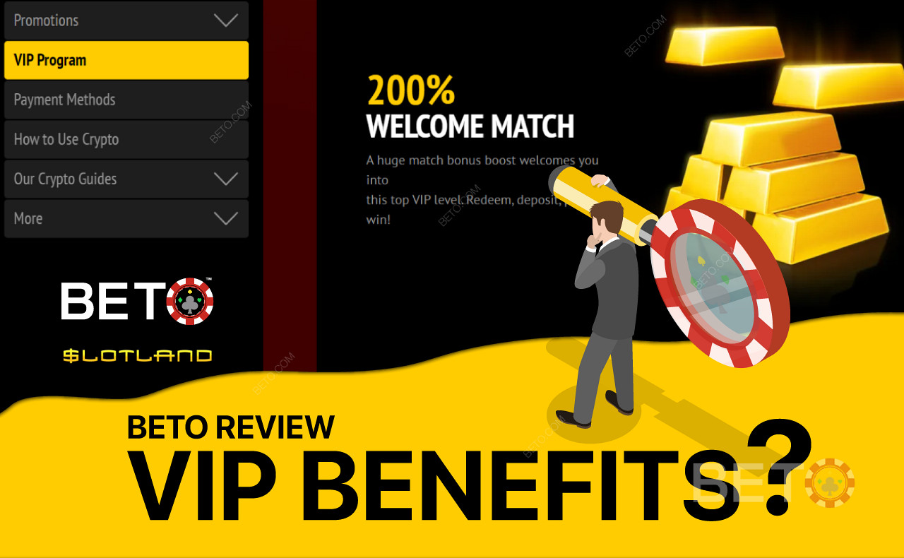 Tận hưởng một số lợi ích như phần thưởng Trận đấu chào mừng 200% bằng cách leo lên cấp bậc VIP