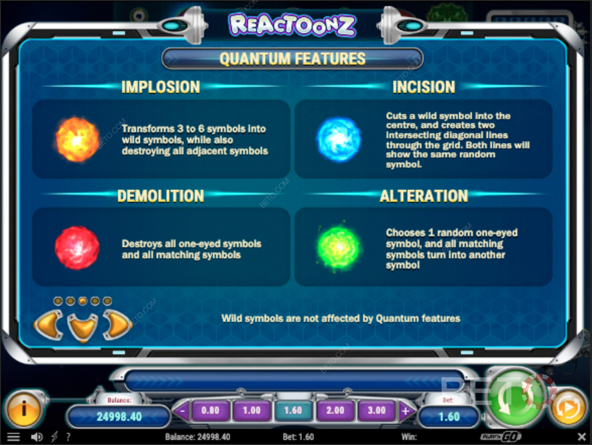 Các tính năng lượng tử khác của Reactoonz