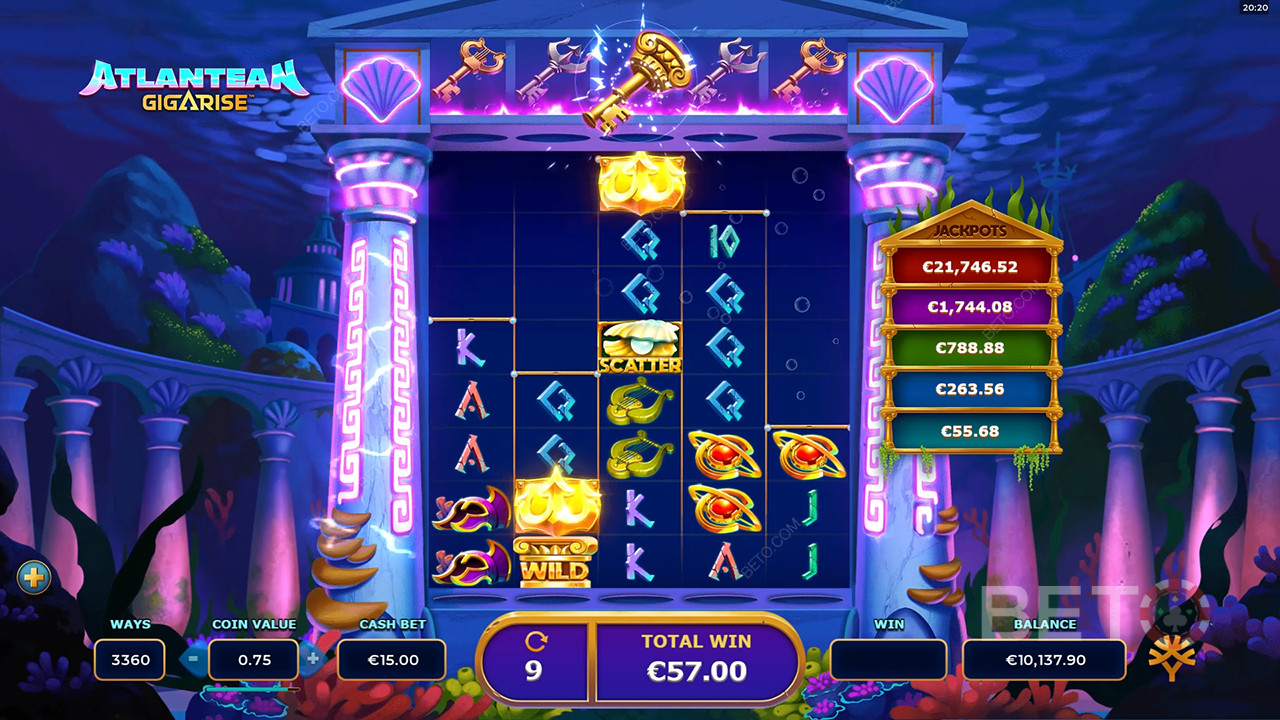 Đánh giá Atlantean Gigarise của BETO Slots