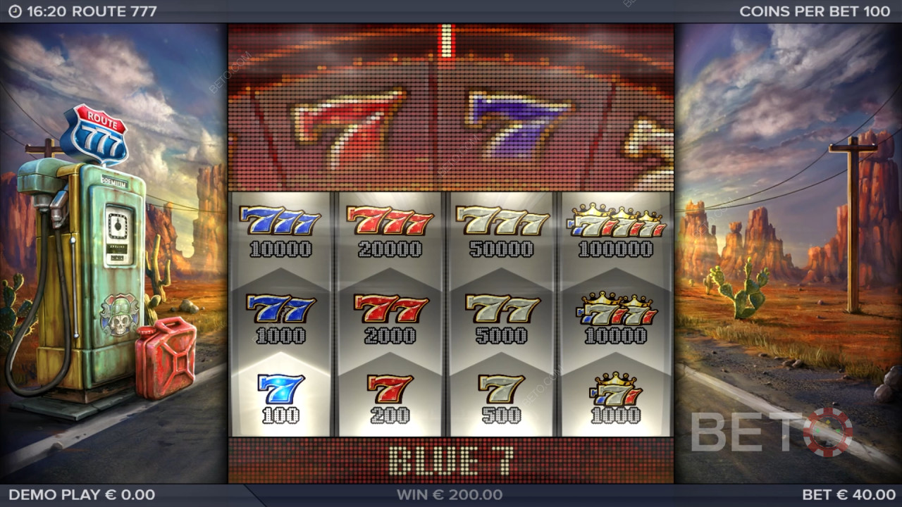 Thắng gấp 4.000 lần tiền cược của bạn trong trò chơi slot trực tuyến Route 777!