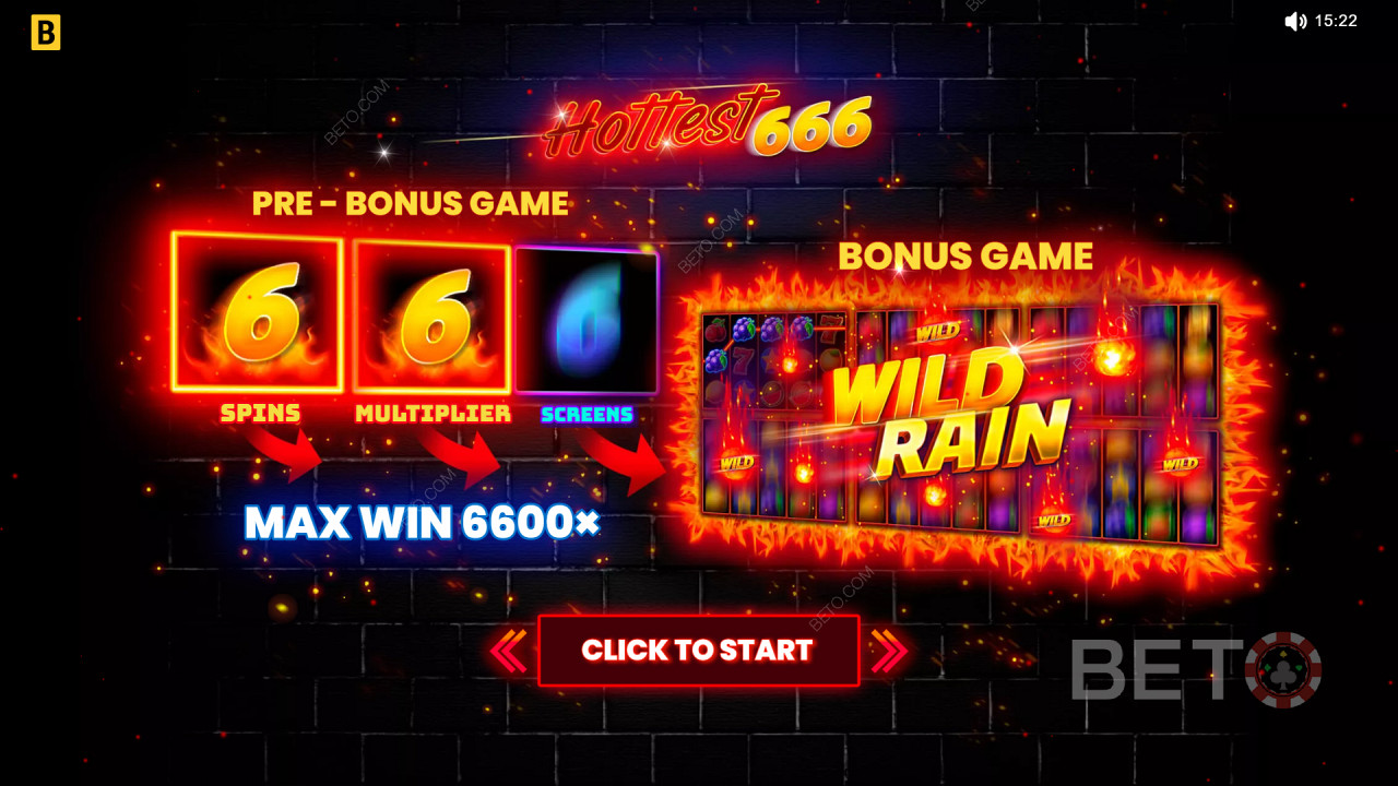 Các tính năng thưởng được giải thích trong Hottest 666 của BGAMING
