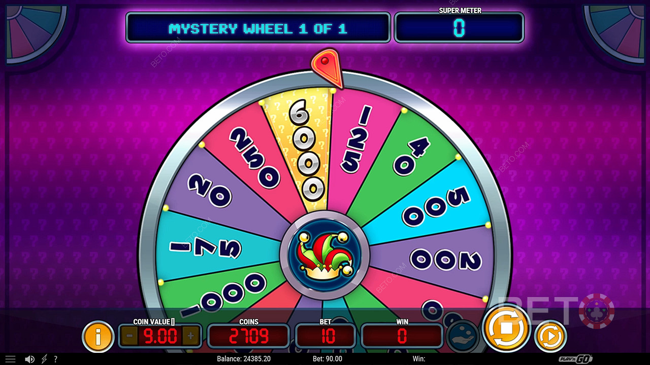 Thắng tới 2.397,5 lần tiền cược của bạn trong trò chơi đánh bạc trực tuyến Mystery Joker 6000!