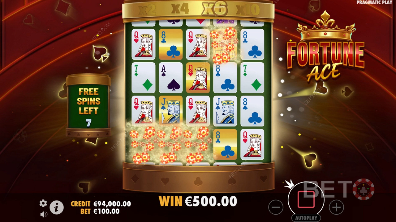 Kiếm được gấp 5.000 lần số tiền đặt cược của bạn trong trò chơi Fortune Ace Slot trực tuyến!