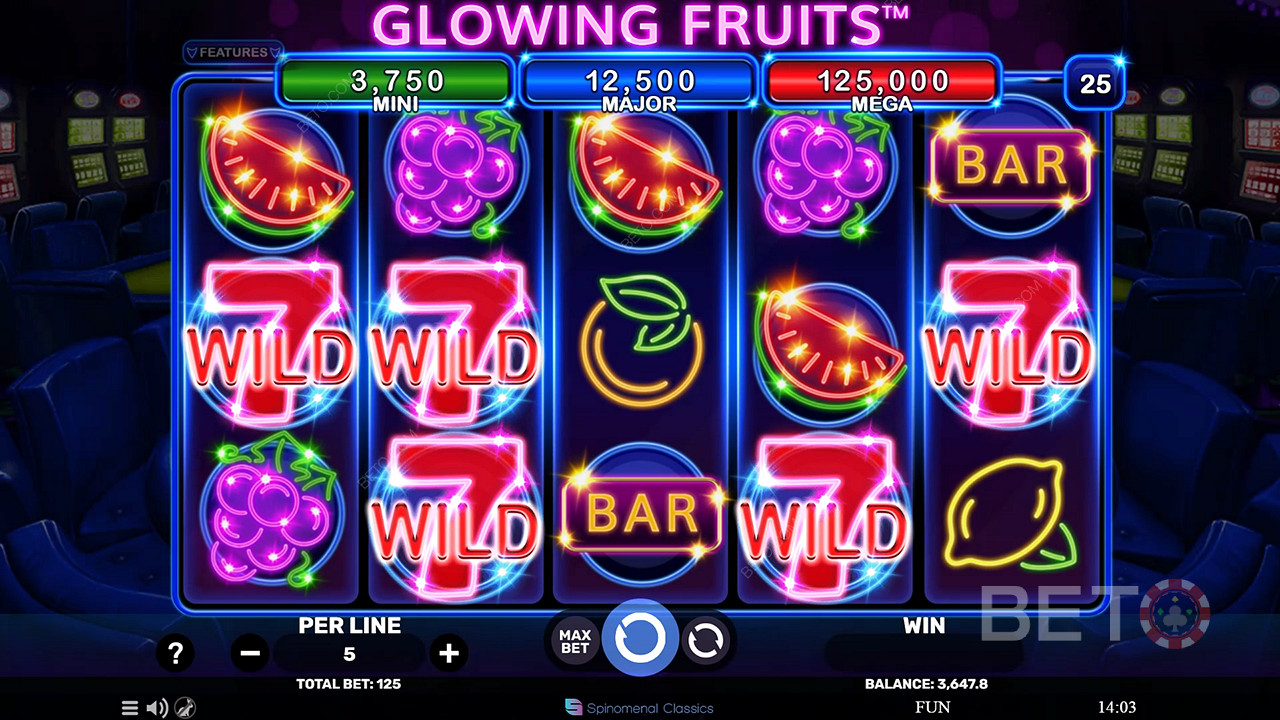 Đánh giá trái cây phát sáng của BETO Slots
