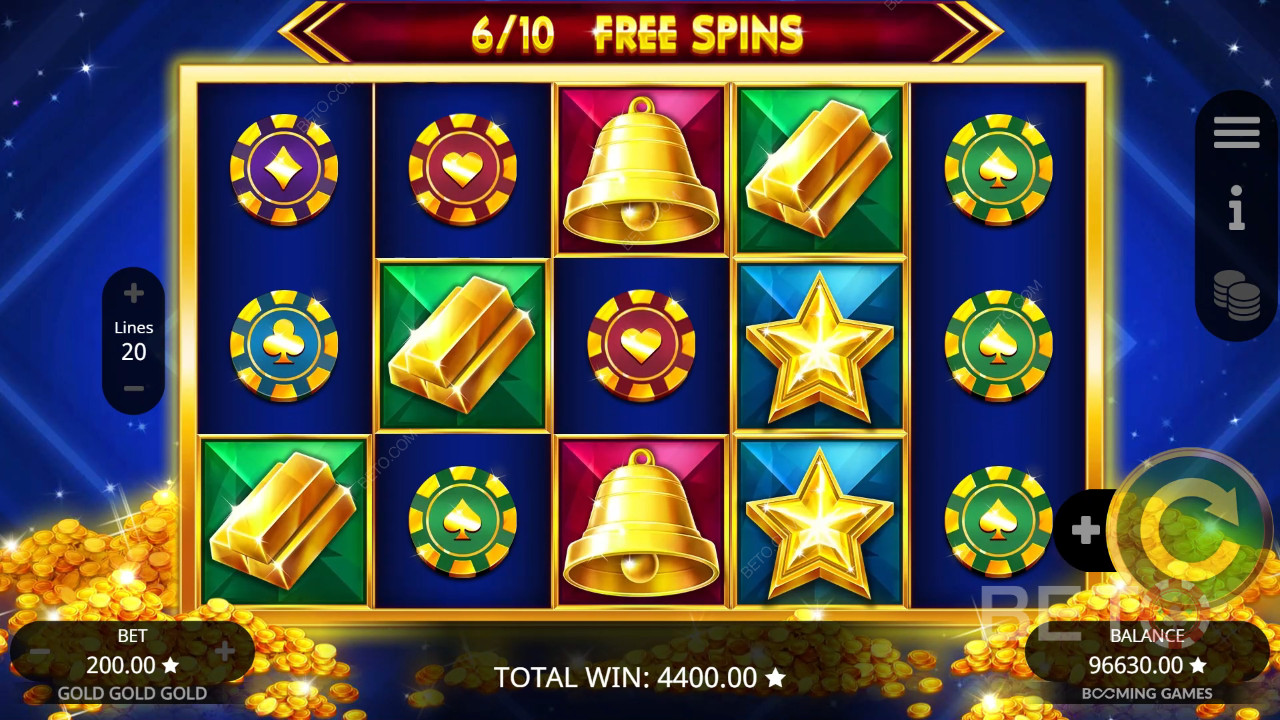 Các tính năng thưởng được giải thích trong Gold Gold Gold của Booming Games