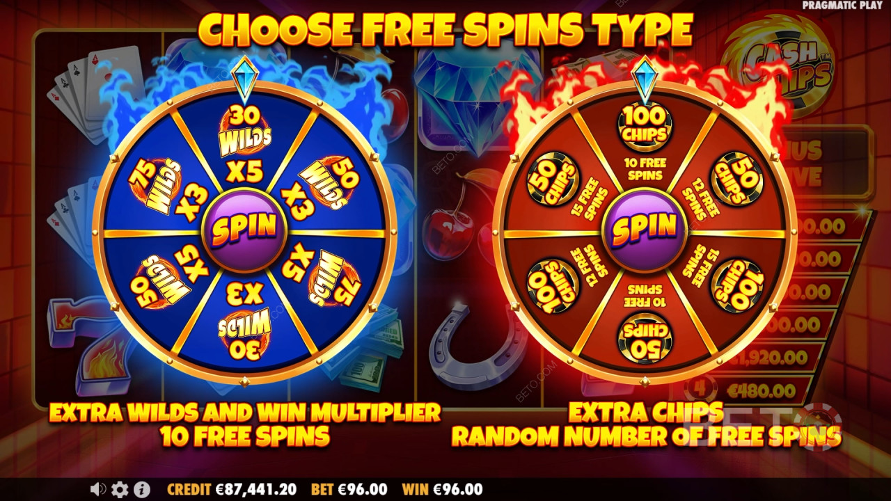 Các tính năng thưởng được giải thích trong Cash Chips của Pragmatic Play