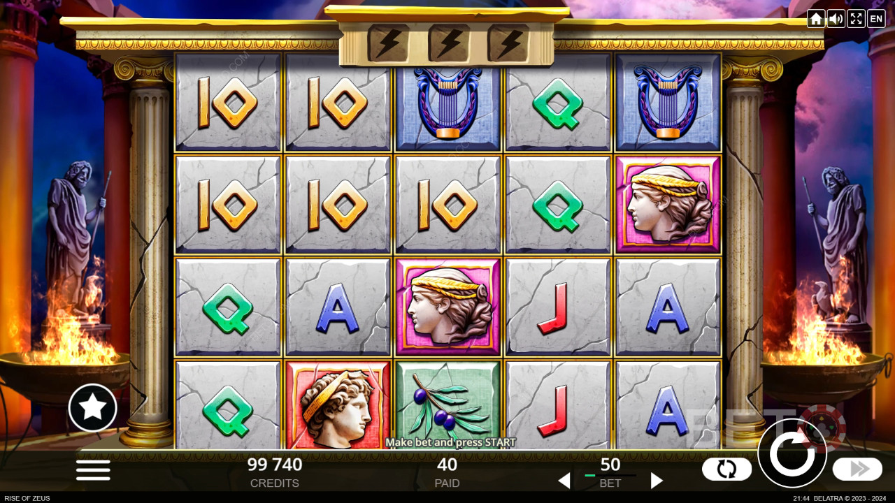Cách chơi Rise of Zeus của Belatra