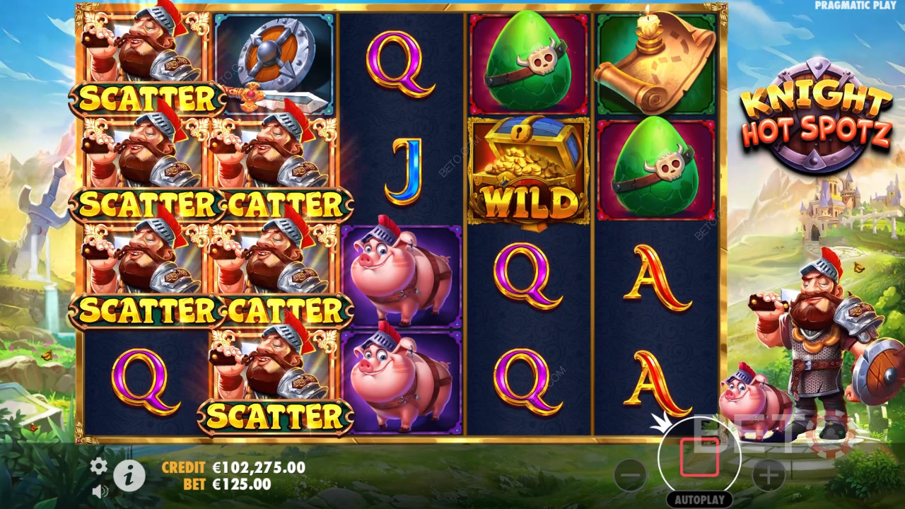 Giải thích về các tính năng thưởng trong Knight Hot Spotz của Pragmatic Play