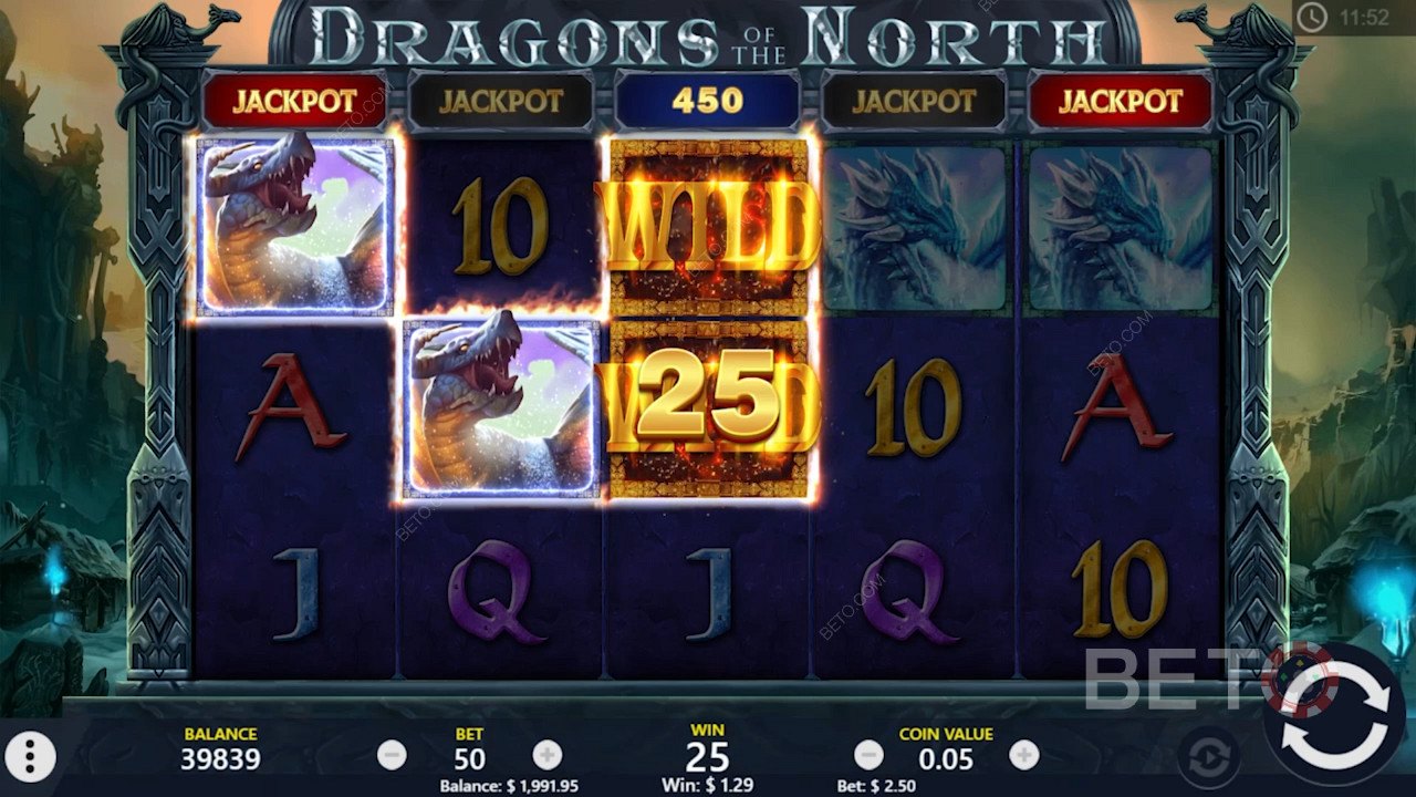Biểu tượng hoang dã giúp bạn tạo ra nhiều chiến thắng hơn trong trò đánh bạc trực tuyến Dragons of the North