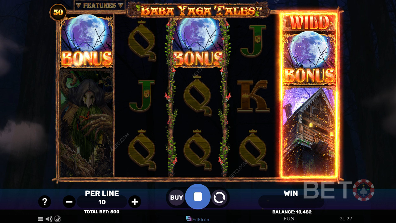 Các tính năng thưởng được giải thích trong Baba Yaga Tales của Spinomenal