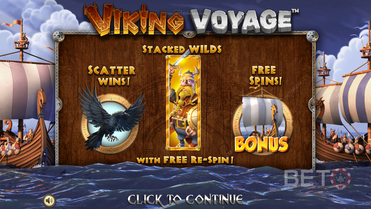 Tận hưởng một số tính năng tiền thưởng mạnh mẽ và vòng quay miễn phí trong khe Viking Voyage