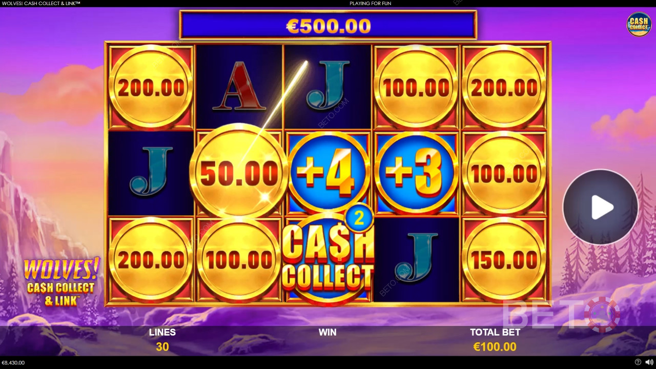 Giải thích về các tính năng thưởng trong Wolves! Cash Collect & Link của Playtech Origins