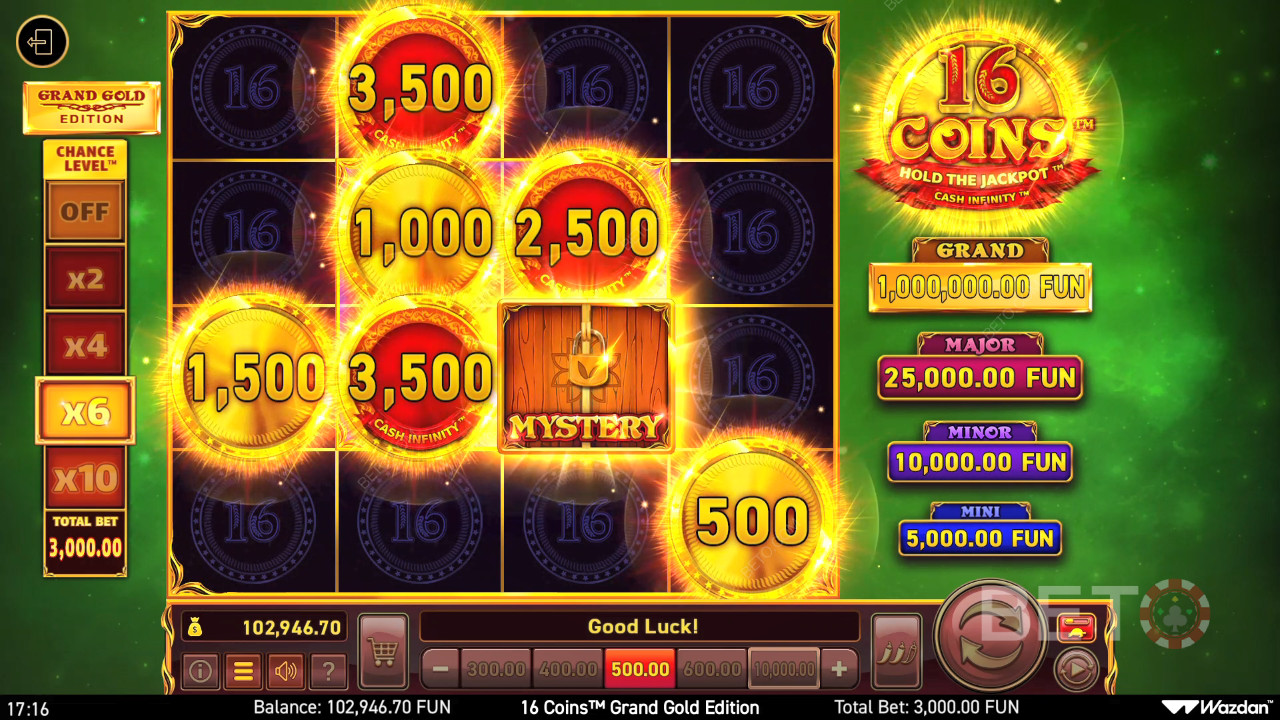 Đánh giá 16 Coins Grand Gold Edition của BETO Slots