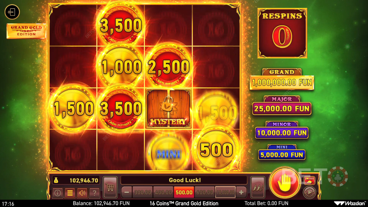 Có đáng chơi trò chơi đánh bạc trực tuyến 16 Coins Grand Gold Edition không?