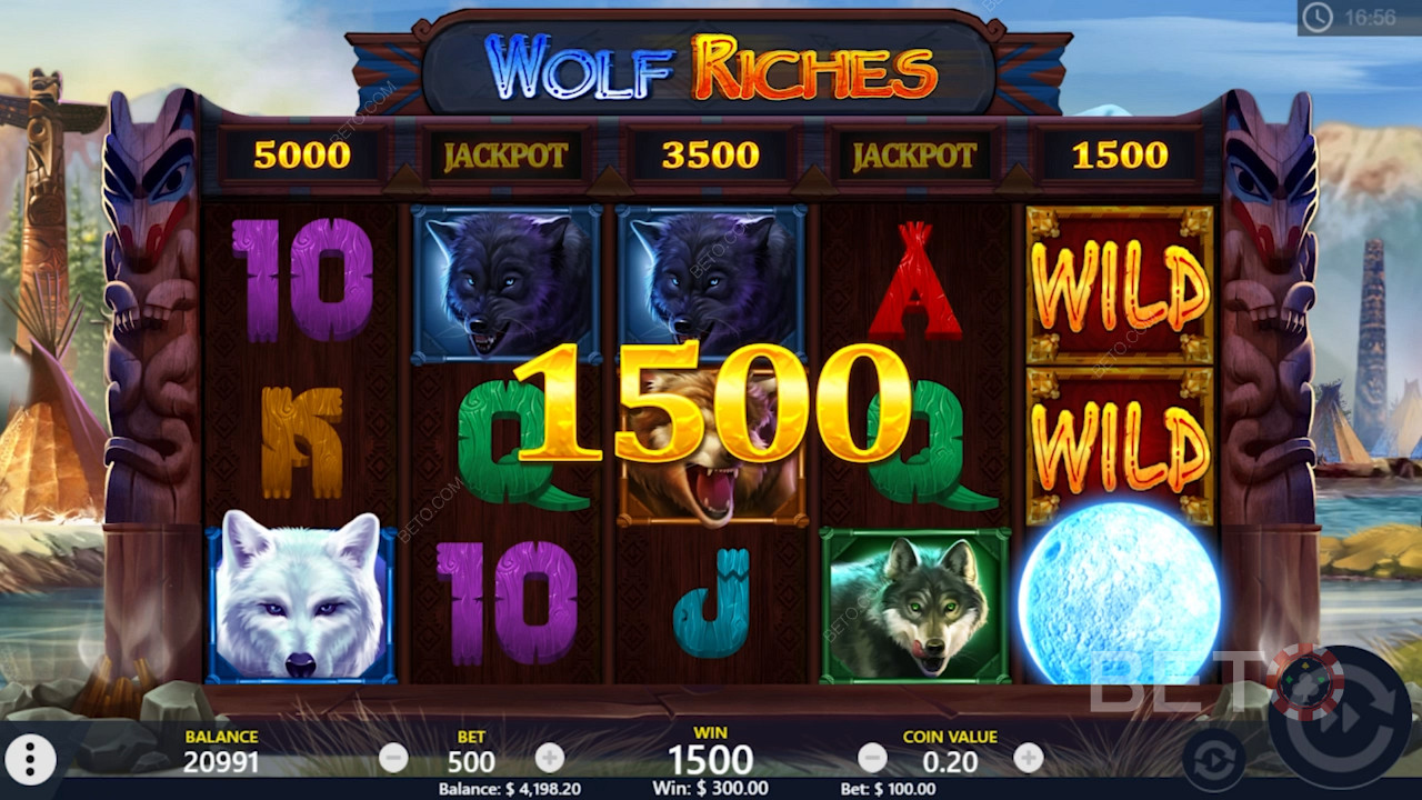 Máy đánh bạc mạo hiểm Wolf Riches