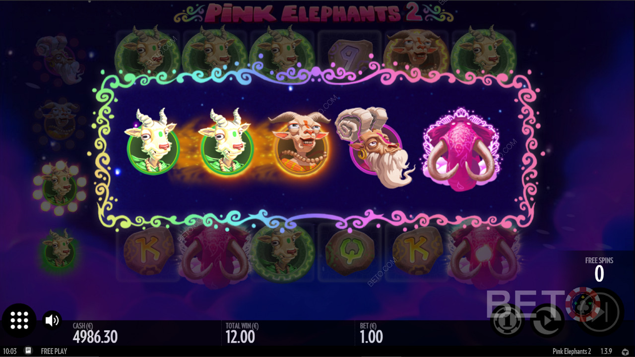 Phần thưởng nâng cấp các biểu tượng thú vị trong Pink Elephants 2