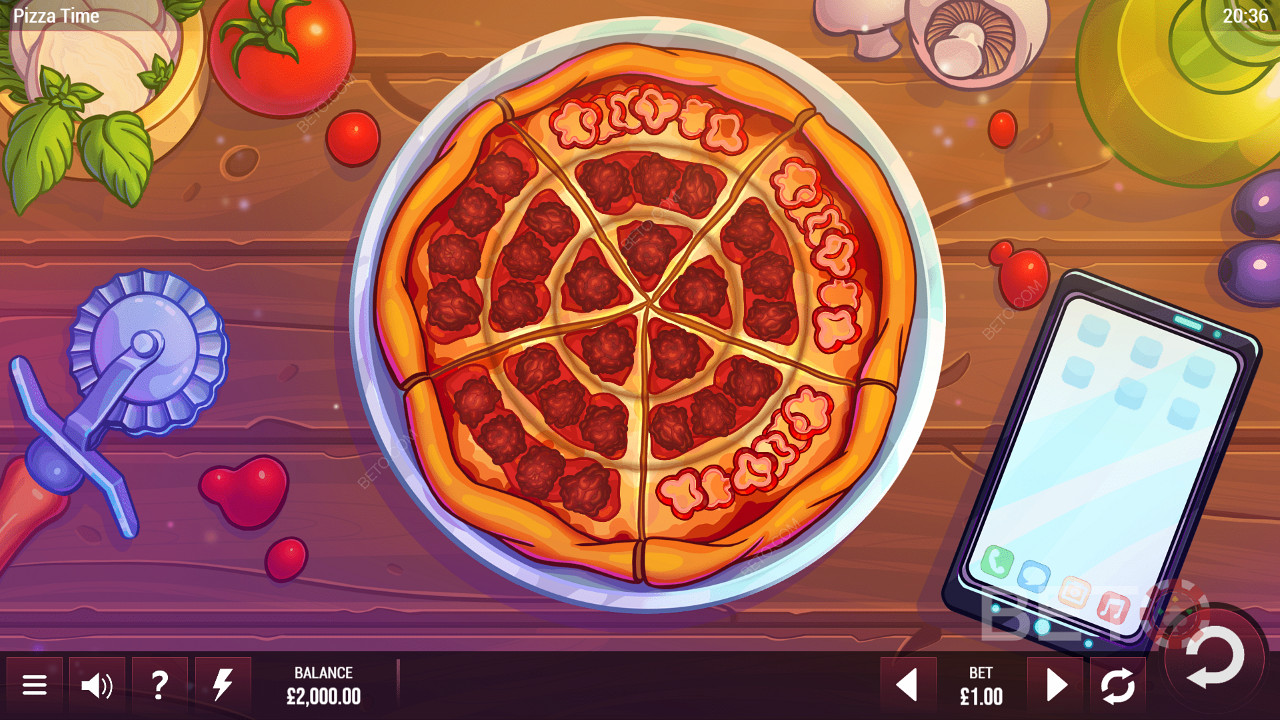 Lưới trò chơi hình tròn của Pizza Time