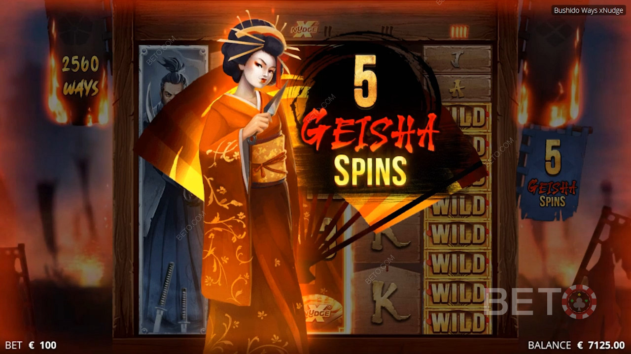 Có tới 12.288 cách để giành chiến thắng và Geisha hoang dã giúp bạn tăng số nhân của mình