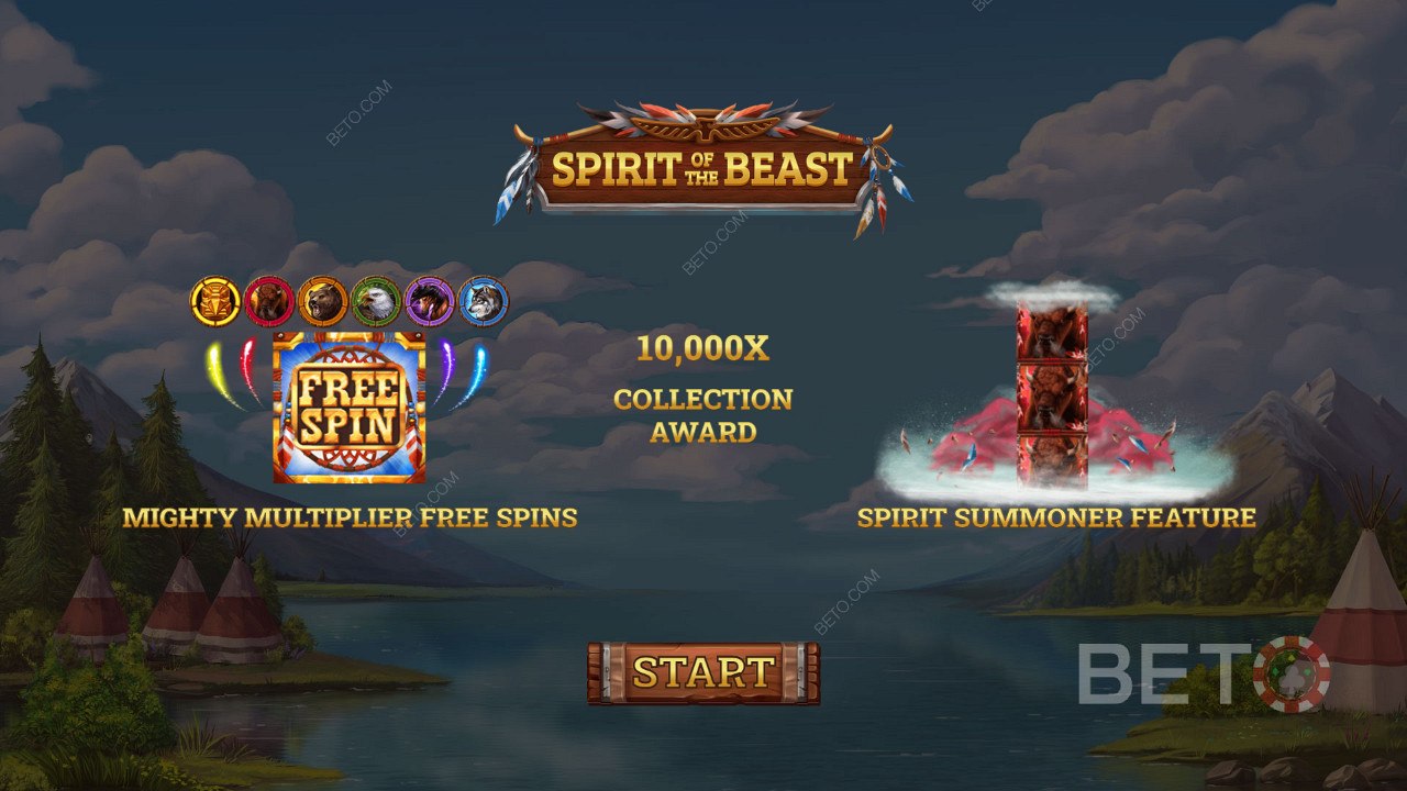 Màn hình giới thiệu slot Spirit of the Beast
