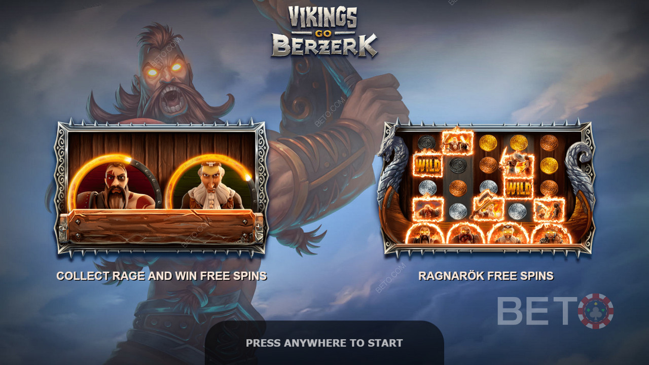 Tính năng Vikings Rage giúp bạn có 7 Vòng quay miễn phí và một biểu tượng Viking tiền thưởng