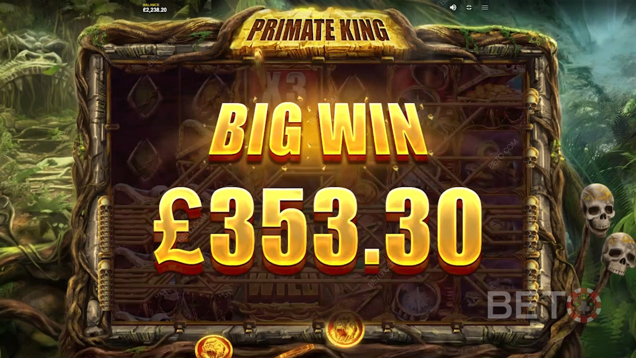 Kiếm được số tiền khổng lồ trong Slot Primate King