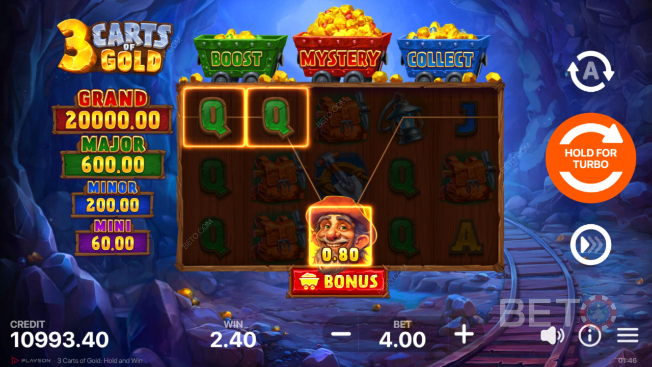 Phán quyết cho 3 Carts of Gold: Hold and Win Slot Trực tuyến