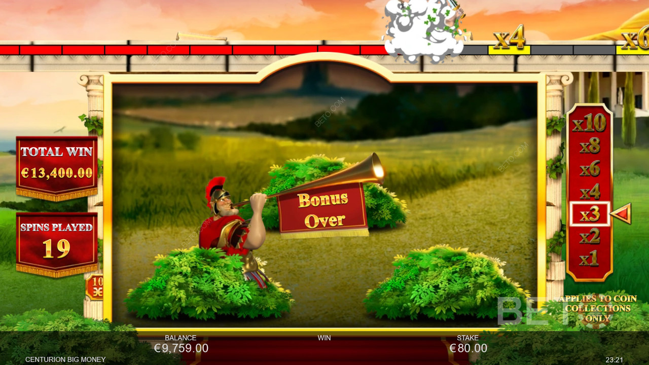 Giải thích về các tính năng thưởng trong Centurion Big Money của Inspired Gaming