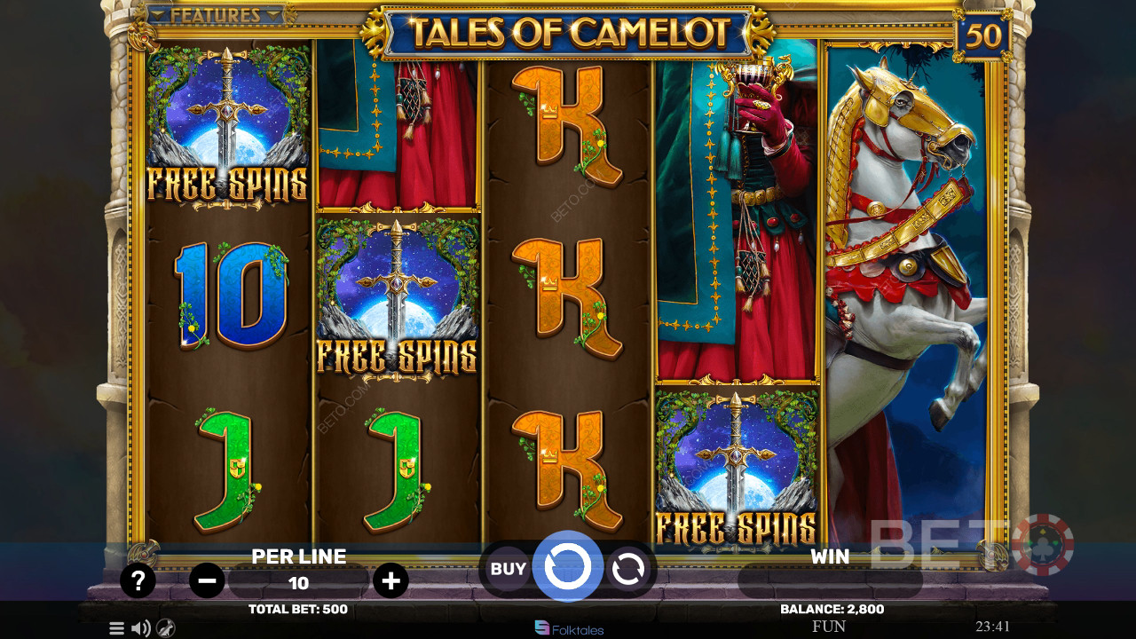 Đánh giá Tales of Camelot của BETO Slots