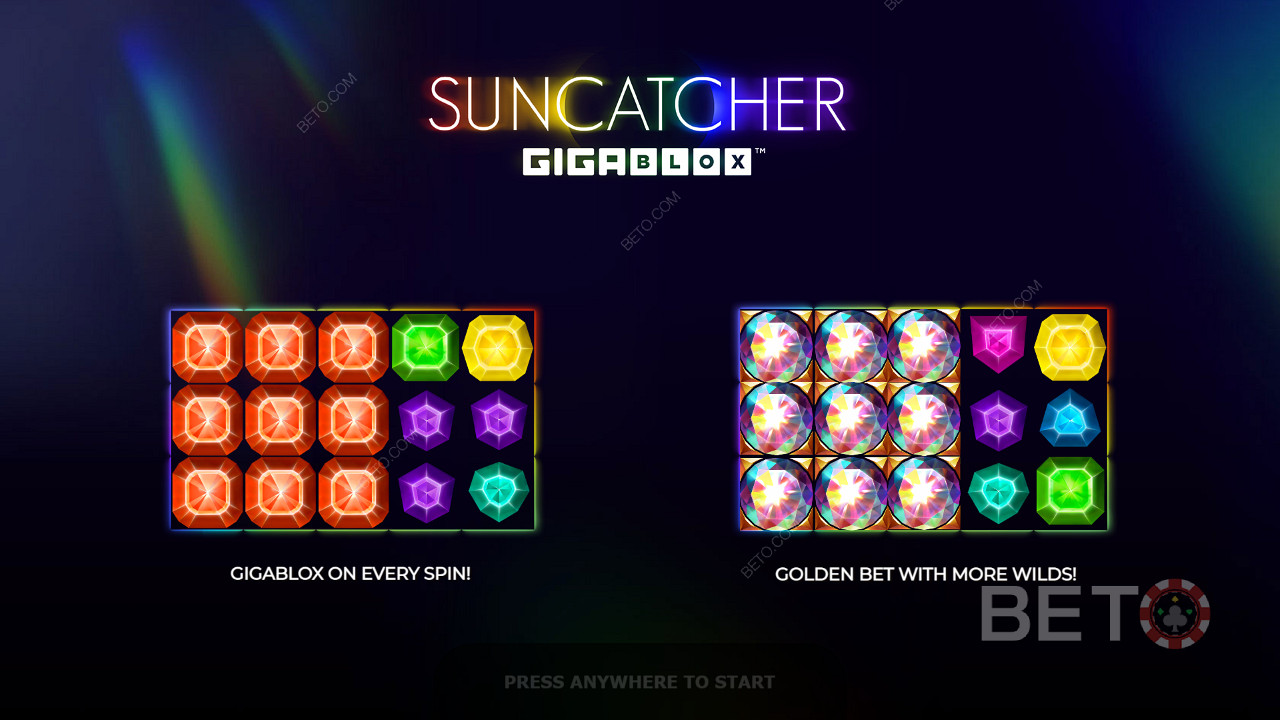 Màn hình giới thiệu cung cấp một số thông tin về Suncatcher Gigablox
