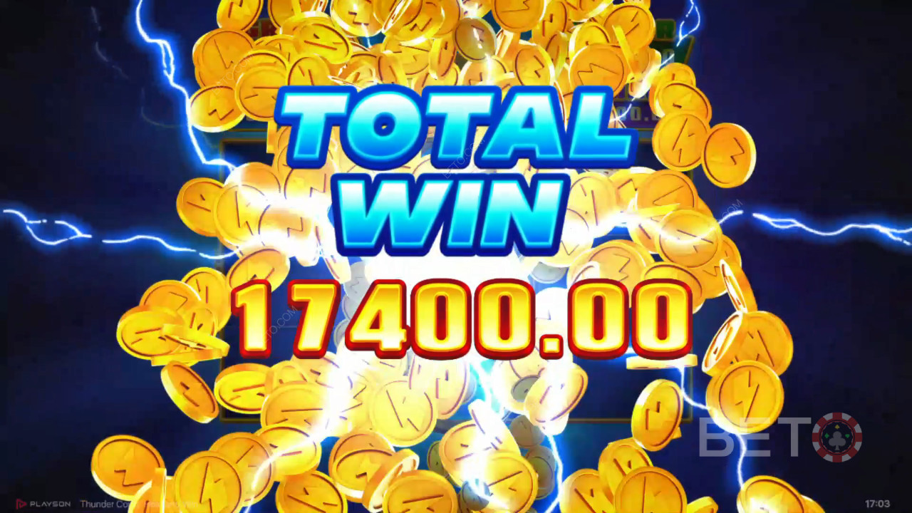 Thắng 5.150 lần tiền cược của bạn trong trò chơi đánh bạc trực tuyến Thunder Coins!