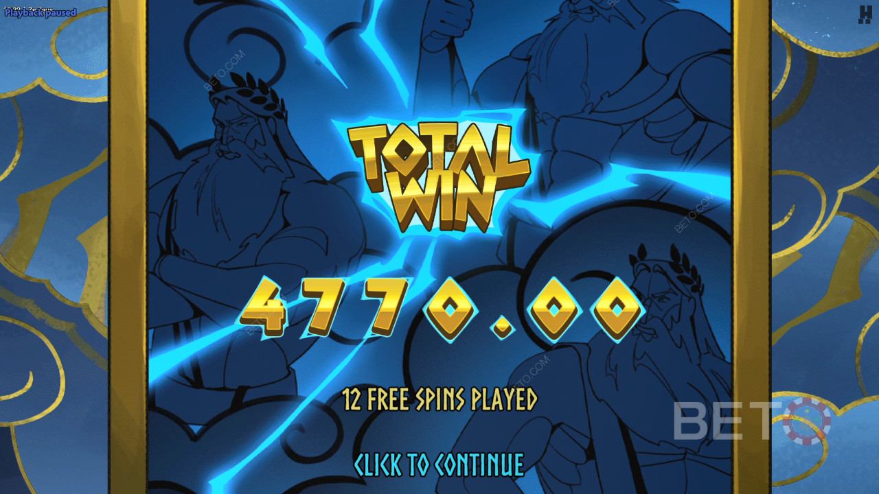 Giành chiến thắng gấp 10.000 lần tiền cược của bạn trong trò chơi slot video Ze Zeus!