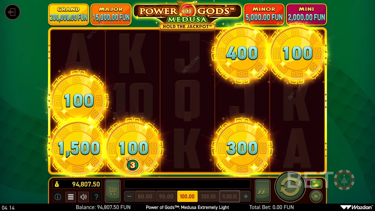 Đánh giá Power of Gods: Medusa Extremely Light của BETO Slots
