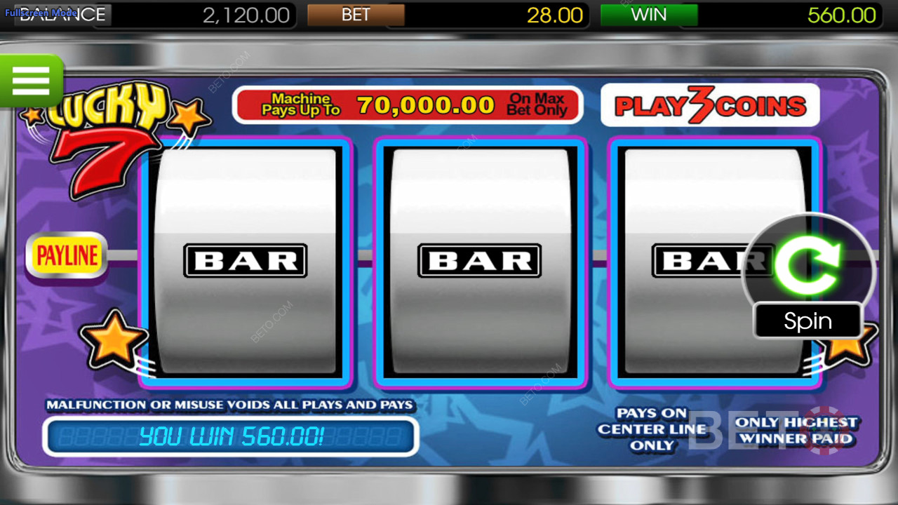 Đánh giá Lucky 7 Betsoft của BETO Slots