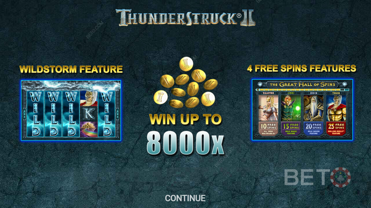 Màn hình giới thiệu của Thunderstruck II