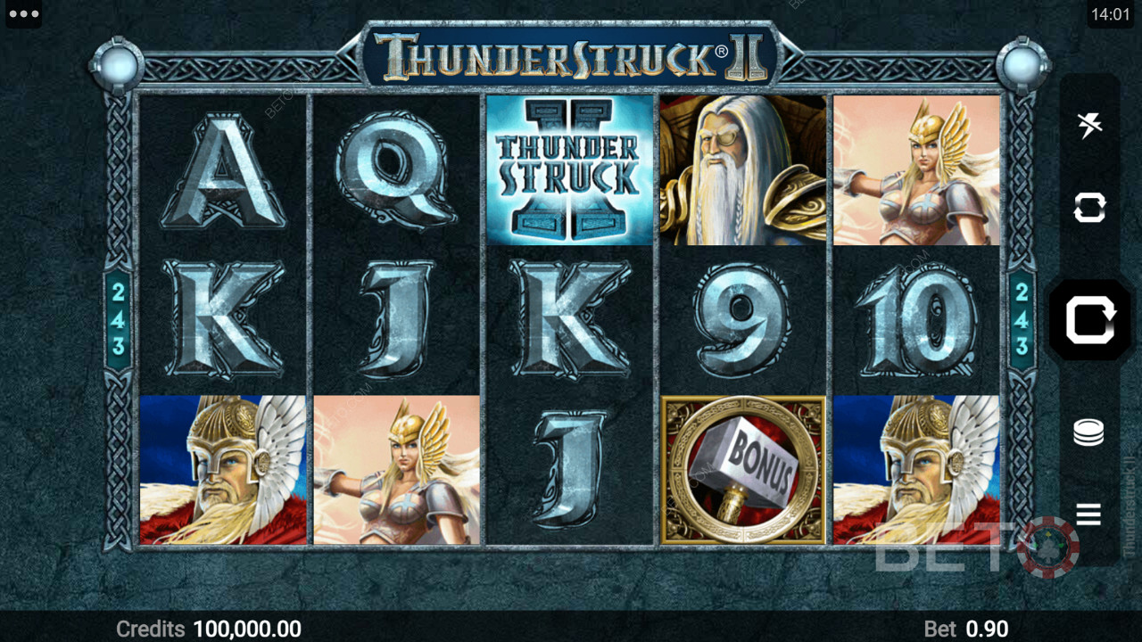 Các biểu tượng dựa trên chủ đề khác nhau trong Thunderstruck II