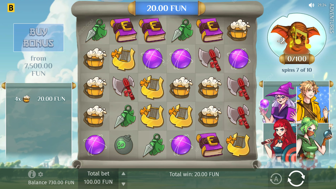Đánh giá Adventures của BETO Slots