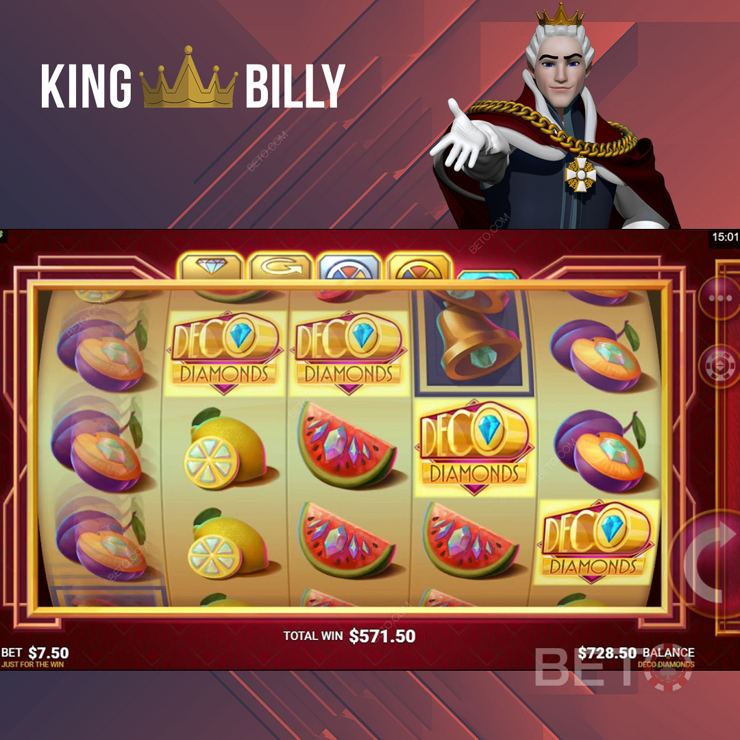 Chơi Slots thú vị trên Sòng bạc trực tuyến King Billy