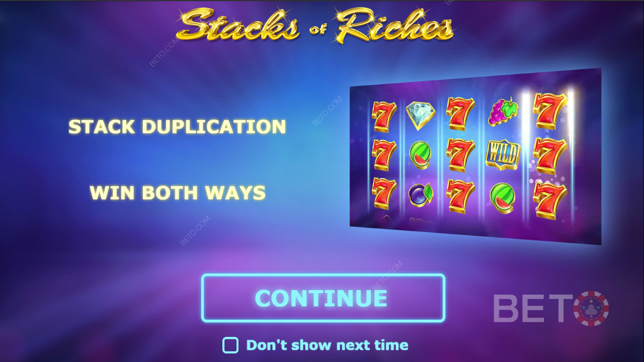 Màn hình giới thiệu Stacks of Riches 