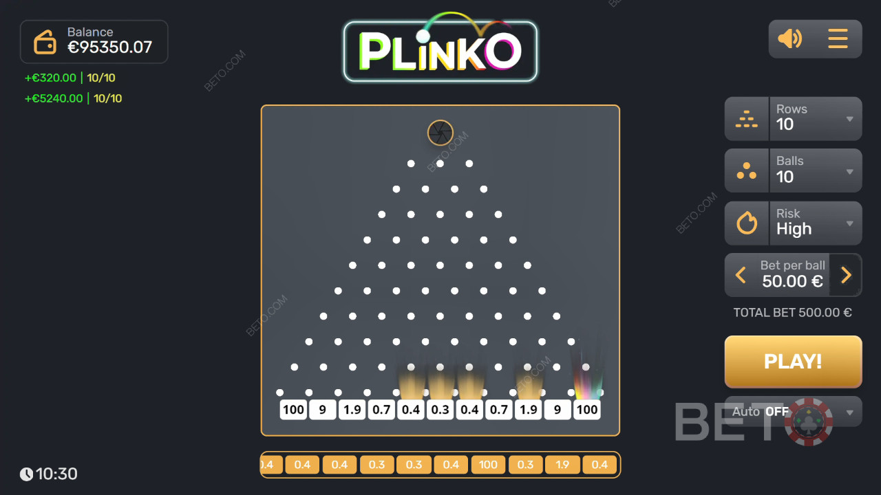 Đánh giá Plinko của BETO Slots