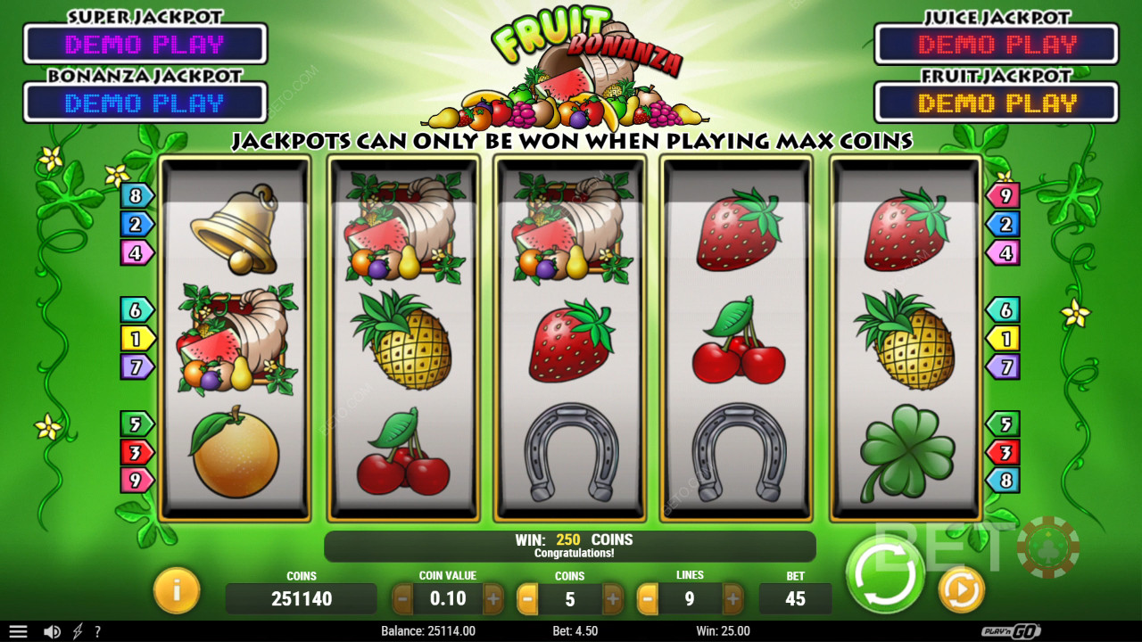 Đánh giá Fruit Bonanza của BETO Slots