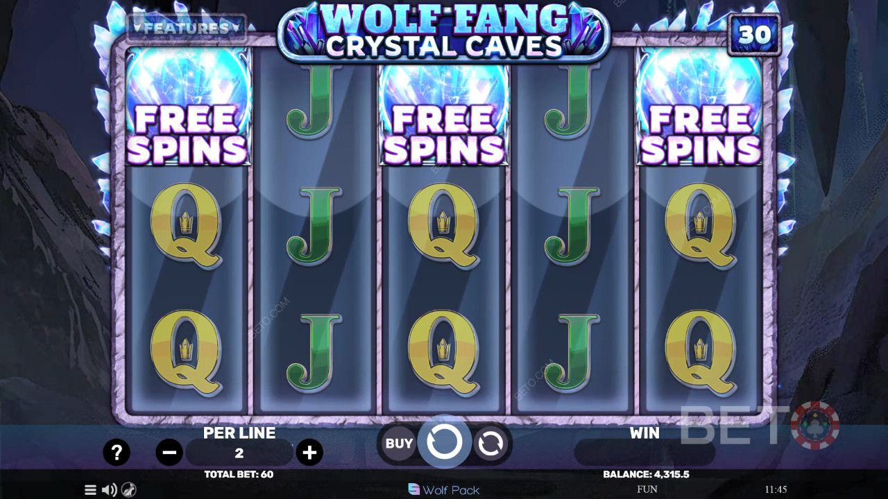 Đánh giá Wolf Fang - Crystal Caves của BETO Slots