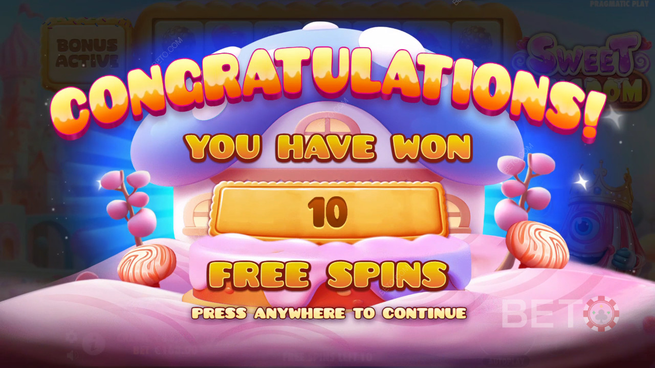 Thắng 10.000 lần tiền cược của bạn trong trò chơi đánh bạc trực tuyến Sweet Kingdom!