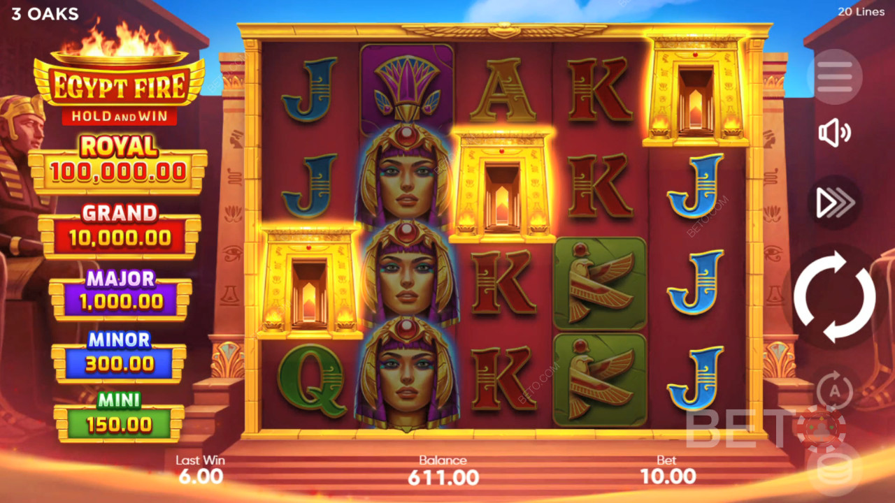 Cách chơi Egypt Fire của 3 Oaks Gaming