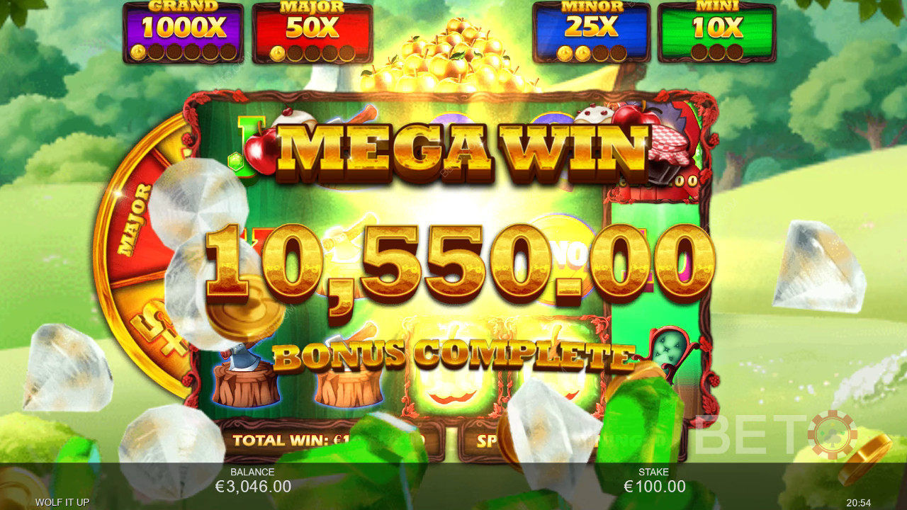 Thắng 5.000 lần tiền cược của bạn trong máy đánh bạc Wolf It Up!