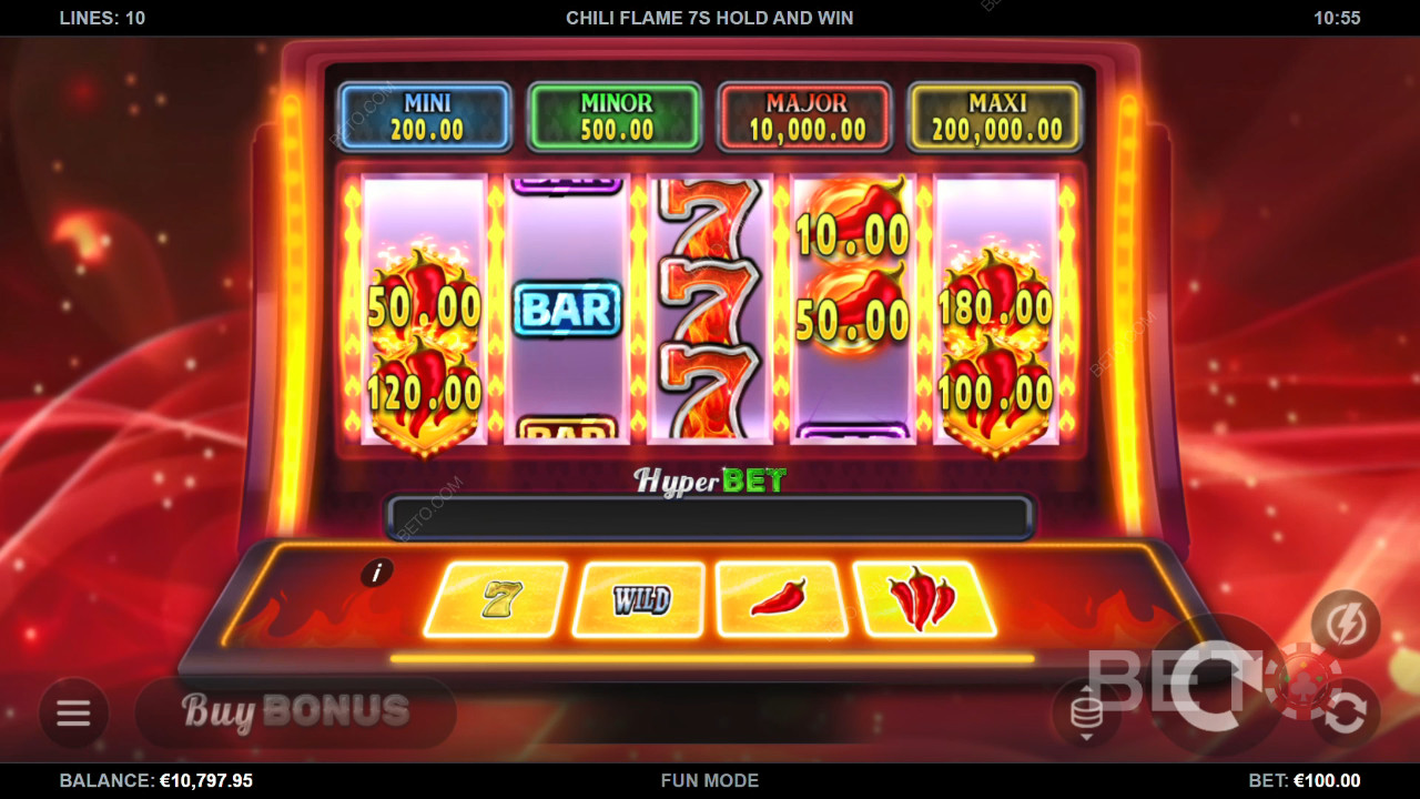Đánh giá Chili Flame 7s Hold and Win của BETO Slots